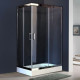 Душевой уголок Royal Bath RB 8120HP-Т-СН R, с поддоном, прямоугольный, двери раздвижные