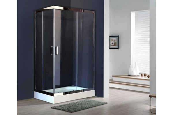 Душевой уголок Royal Bath RB 8120HP-Т-СН R, с поддоном, прямоугольный, двери раздвижные