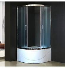 Душевой уголок Royal Bath RB 100BK-C-CH с поддоном, четверть круга, двери раздвижные