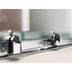 Душевой уголок Royal Bath RB 100BK-C-CH с поддоном, четверть круга, двери раздвижные
