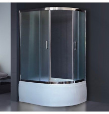 Душевой уголок Royal Bath RB 8120BK-C-CH L, с поддоном, прямоугольный-асимметричный, двери раздвижные