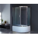 Душевой уголок Royal Bath RB 8120BK-C-CH L, с поддоном, прямоугольный-асимметричный, двери раздвижные