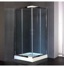 Душевой уголок Royal Bath RB 90HP-T-СН с поддоном, квадратный, двери раздвижные