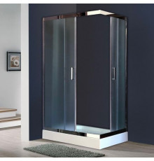 Душевой уголок Royal Bath RB 8120HP-C-СН L, с поддоном, прямоугольный, двери раздвижные