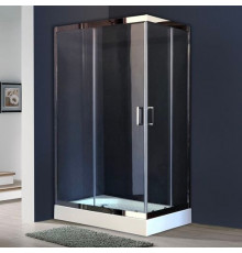 Душевой уголок Royal Bath RB 8120HP-Т-СН- L, с поддоном, прямоугольный, двери раздвижные