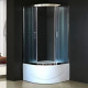 Душевой уголок Royal Bath RB 90BK-C-CH с поддоном, четверть круга, двери раздвижные