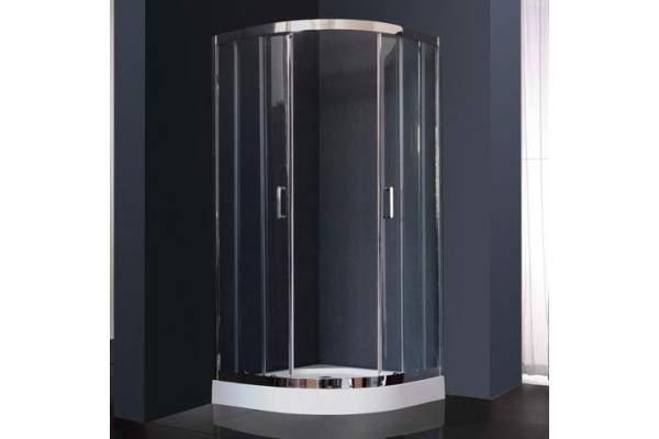 Душевой уголок Royal Bath RB 100HK-T-CH с поддоном, четверть круга, двери раздвижные