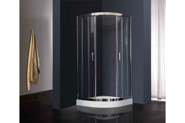 Душевой уголок Royal Bath RB 100HK-T-CH с поддоном, четверть круга, двери раздвижные