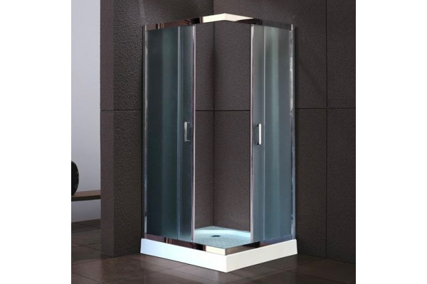 Душевой уголок Royal Bath RB 80НP-C-СН с поддоном, квадратный, двери раздвижные
