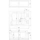Акриловая ванна Royal Bath Hardon 200 см с каркасом, прямоугольная, пристенная