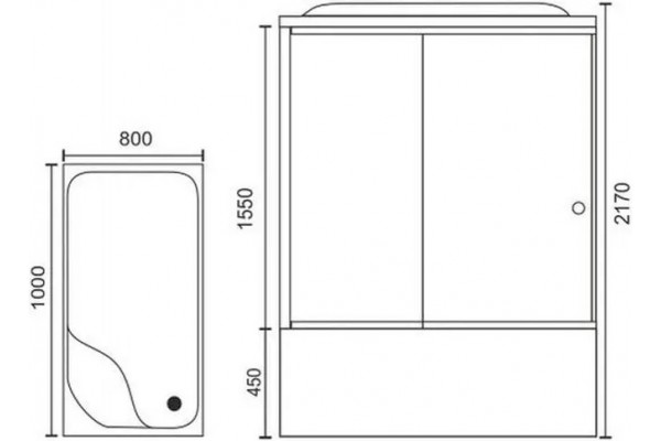 Душевая кабина Royal Bath BP RB8100BP1-T-L прямоугольная, поддон глубокий
