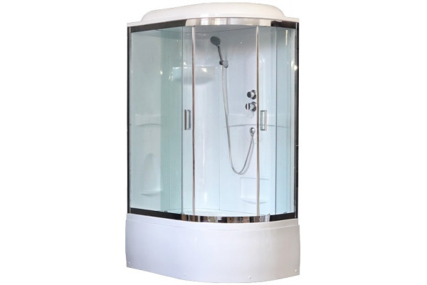 Душевая кабина Royal Bath RB8120BK1-T-CH-L+EL поддон глубокий, стекло прозрачное