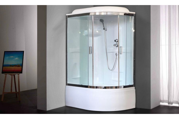 Душевая кабина Royal Bath RB8120BK1-T-CH-L+EL поддон глубокий, стекло прозрачное