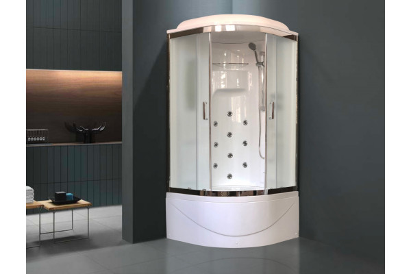 Душевая кабина Royal Bath RB100NRW-C-CH+Р четверть круга, поддон глубокий