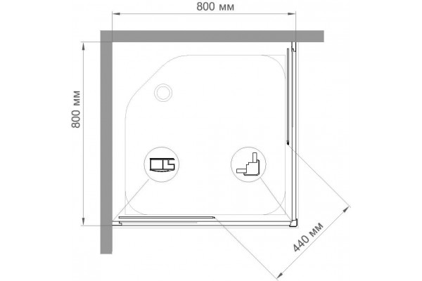 Душевой уголок Royal Bath HPD RB80 HPD-T-CH 80x80 квадратный, двери раздвижные