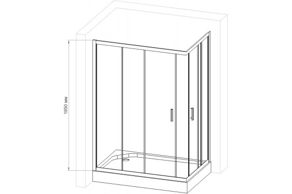 Душевой уголок Royal Bath HPD RB9120HPD-T-CH 120x90 прямоугольный, двери раздвижные