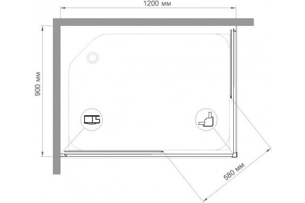 Душевой уголок Royal Bath HPD RB9120HPD-T-CH 120x90 прямоугольный, двери раздвижные