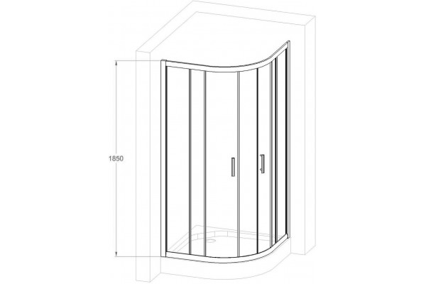 Душевой уголок Royal Bath HKD RB 100 HKD-T 100x100 четверть круга, двери раздвижные