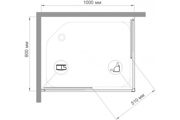 Душевой уголок Royal Bath HPD RB 8100 HPD-T 100x80 прямоугольный, двери раздвижные