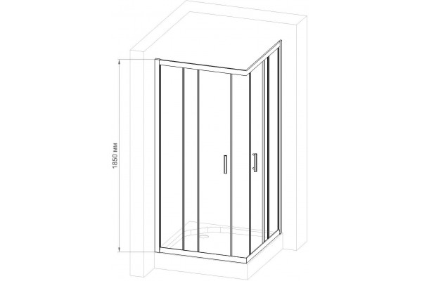 Душевой уголок Royal Bath HPD RB9100 HPD-C-CH 100x90 прямоугольный, двери раздвижные