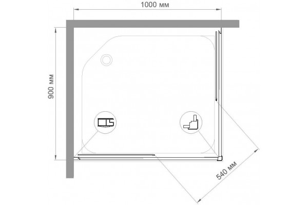 Душевой уголок Royal Bath HPD RB9100 HPD-C-CH 100x90 прямоугольный, двери раздвижные
