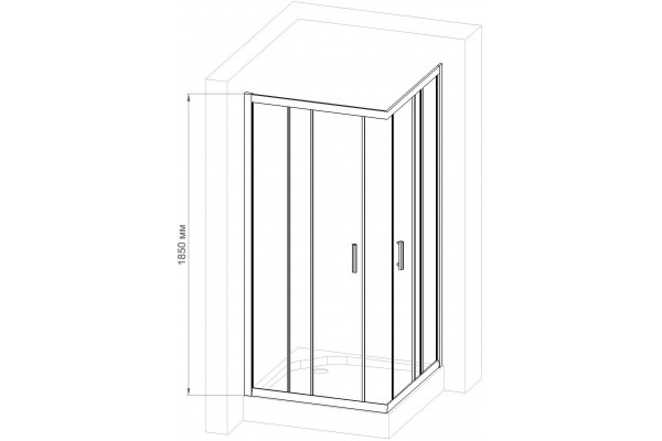 Душевой уголок Royal Bath HPD RB90 HPD-T-CH 90x90 квадратный, двери раздвижные
