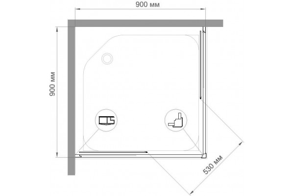 Душевой уголок Royal Bath HPD RB90 HPD-T-CH 90x90 квадратный, двери раздвижные