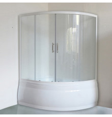 Шторка на ванну Royal Bath Alpine RB150ALP-T 150 см прозрачное стекло раздвижная, профиль белый