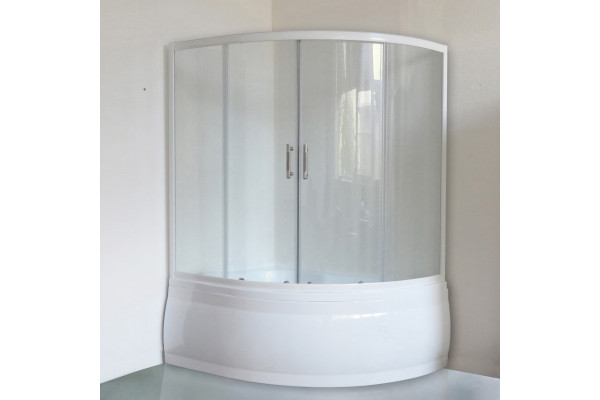 Шторка на ванну Royal Bath Alpine RB170ALP-T 170 см прозрачное стекло раздвижная, профиль белый