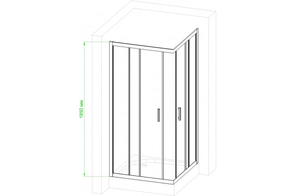 Душевой уголок Royal Bath HPD RB100HPD-C-BL 100x100 квадратный, двери раздвижные
