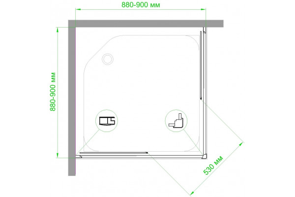Душевой уголок Royal Bath HPD RB90HPD-C-BL 90x90 квадратный, двери раздвижные