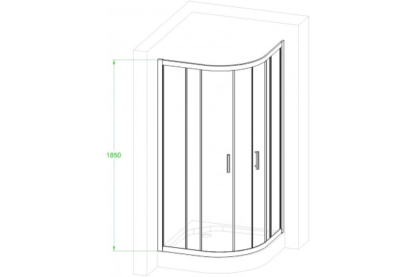 Душевой уголок Royal Bath HKD RB90HKD-T-BL 90x90 четверть круга, двери раздвижные