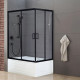 Душевой уголок Royal Bath BP RB8100BP-T-BL-L 100x80 с поддоном, прямоугольный, двери раздвижные
