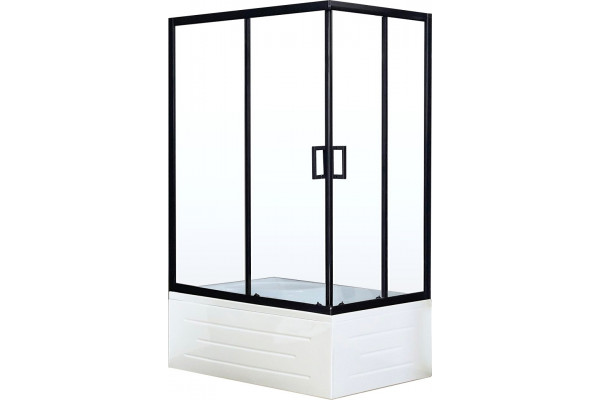 Душевой уголок Royal Bath BP RB8100BP-T-BL-L 100x80 с поддоном, прямоугольный, двери раздвижные