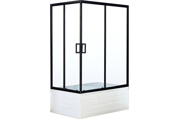 Душевой уголок Royal Bath BP RB8100BP-T-BL-R 100x80 с поддоном, прямоугольный, двери раздвижные