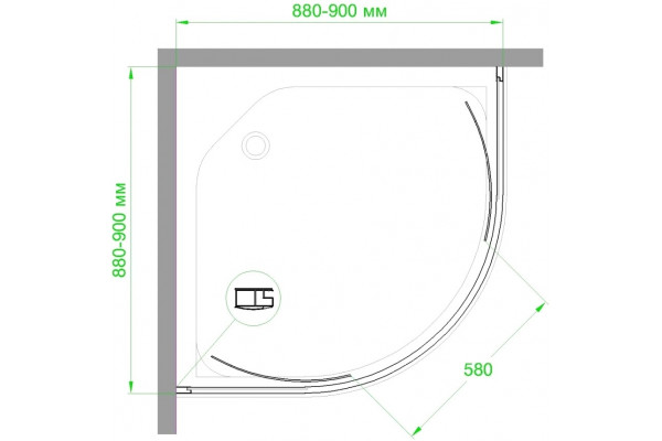 Душевой уголок Royal Bath HKD RB100HKD-T-BL 100x100 четверть круга, двери раздвижные