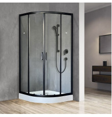 Душевой уголок Royal Bath HK RB90HK-T-BL 90x90 с поддоном, четверть круга, двери раздвижные