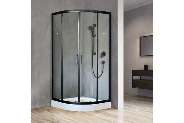 Душевой уголок Royal Bath HK RB90HK-T-BL 90x90 с поддоном, четверть круга, двери раздвижные