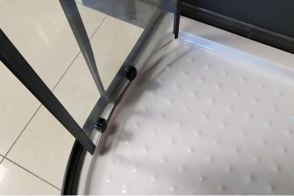 Душевой уголок Royal Bath HK RB90HK-T-BL 90x90 с поддоном, четверть круга, двери раздвижные