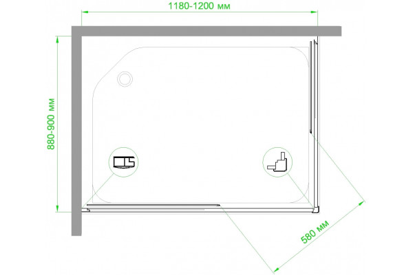 Душевой уголок Royal Bath HPD RB9120HPD-T-BL 120x90 прямоугольный, двери раздвижные