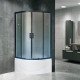 Душевой уголок Royal Bath BK RB100BK-C-BL 100x100 с поддоном, четверть круга, двери раздвижные