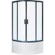 Душевой уголок Royal Bath BK RB100BK-C-BL 100x100 с поддоном, четверть круга, двери раздвижные