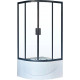 Душевой уголок Royal Bath BK RB100BK-T-BL 100x100 с поддоном, четверть круга, двери раздвижные