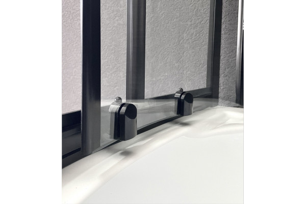Душевой уголок Royal Bath BK RB100BK-T-BL 100x100 с поддоном, четверть круга, двери раздвижные