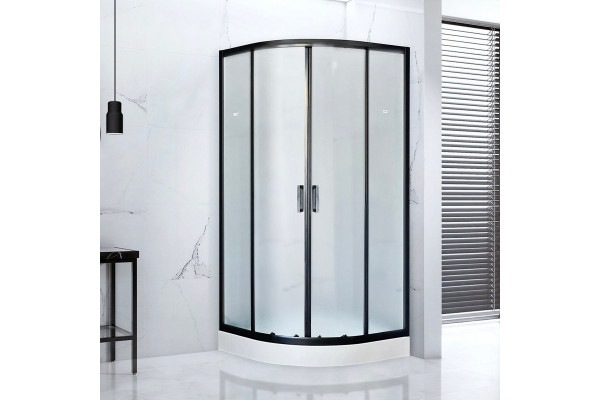 Душевой уголок Royal Bath HK RB100HK-C-BL 100x100 с поддоном, четверть круга, двери раздвижные