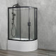 Душевой уголок Royal Bath BK RB8120BK-T-BL-L 120x80 с поддоном, прямоугольный-асимметричный, двери раздвижные