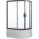 Душевой уголок Royal Bath BK RB8120BK-T-BL-L 120x80 с поддоном, прямоугольный-асимметричный, двери раздвижные