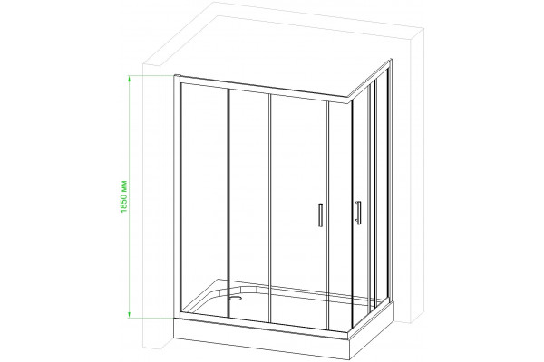Душевой уголок Royal Bath HPD RB8100HPD-T-BL 100x80 прямоугольный, двери раздвижные