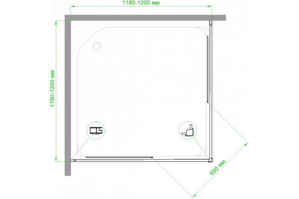 Душевой уголок Royal Bath HPD RB1212HPD-T-BL 120x120 квадратный, двери раздвижные
