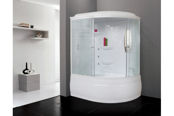 Душевой бокс Royal Bath RB 150ALP-С L прямоугольный-асимметричный, с гидромассажем, стекло рифленое